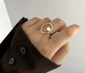 Hot Sale Vintage Pearl Rings Creative Geometric Party Rings for Women