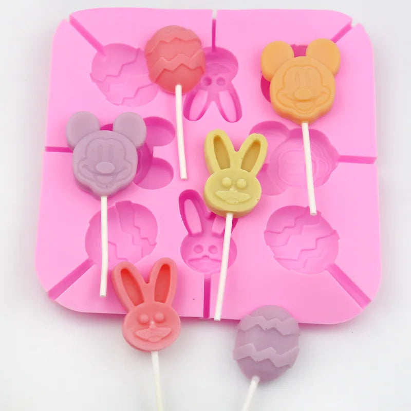 Custom Wholesale Eco-Friendly Non-Stick Silicone Lollipop Mold Without Stick Chocolate Bar Maker for Cake Tools
