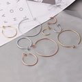 Hot Selling Fashion Earrings Elegant c Shape 14k Gold Plated Big Multi Hoop Earring Arete Stainless Steel Huggie Earring