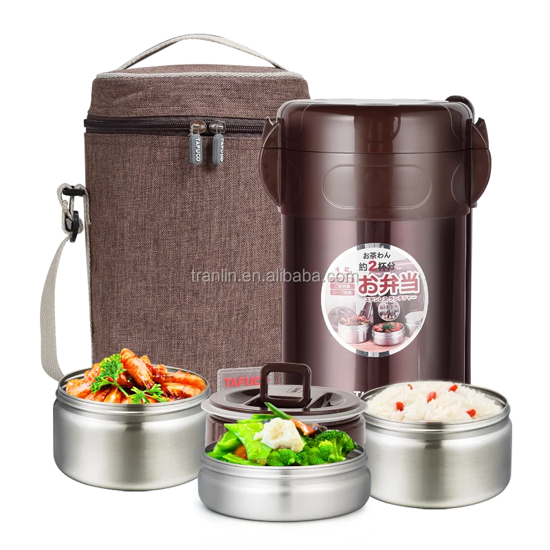 4 Layer 2.3L Stainless Steel Thermos Insulated Bento Tiffin Lunch Box Food Flask for Hot Food