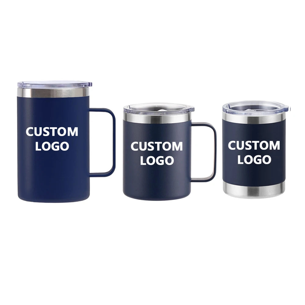 Custom Logo Printed Wholesale 10oz 12oz 14oz Thermal Camp Tumbler Insulated Double Wall Stainless Steel Travel Coffee Mug Cup