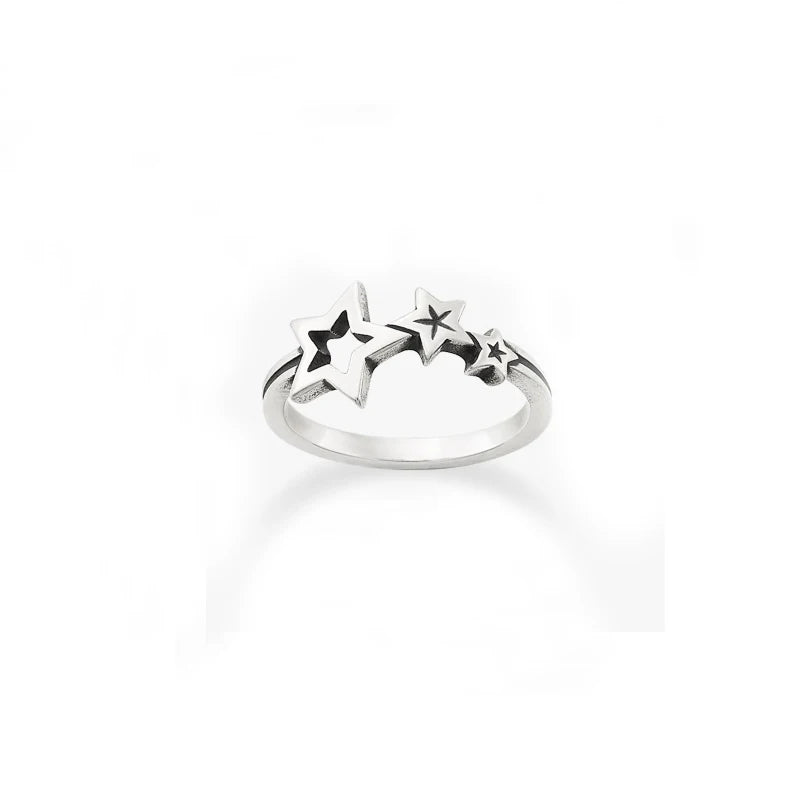 Wholesale 925 Sterling Silver Ring Antique Silver Rings Twinkling Stars Ring for Women