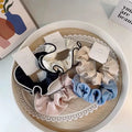 Woman Big Elegant Cloth Elastic Hair Band Hair Ties Ladies Ponytail Holder Girls Hair Accessories Two Colors Scrunchies