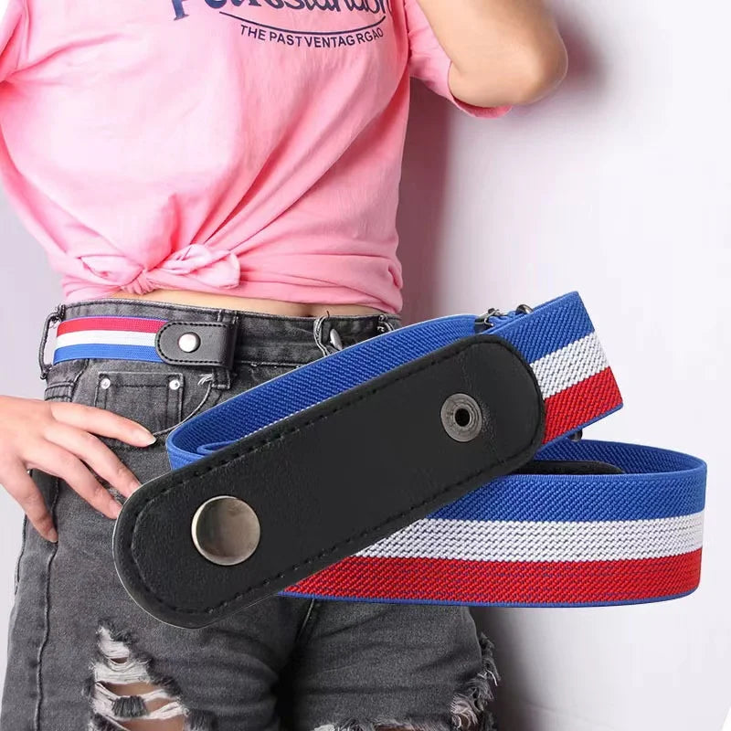 Hot Selling Elastic Belt for Female Without Buckle Ladies Elastic Invisible Belts Adjustable Buckle Belts