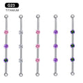 Gaby Jewelry New G23 Titanium Cz Industrial Barbell Internal Thread ASTM-F136 Ear Piercing Jewelry Fashion Body Piercing