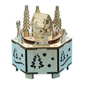 Wooden Assembled Creative DIY Christmas Music Box Luminous Rotating Music Box