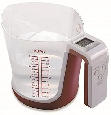 LCD Display Temperature Kitchen Food Volume Weight Beaker Electronic Cup Scale