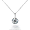 Starsgem Wholesale Jewelry Necklace Round Cut Moissanite Gemstone 925 Sterling Silver Necklace
