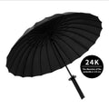 High Quality Windproof Black Japanese Samurai Sword Katana Design Golf Umbrella Luxury Auto Function Straight Pongee UV Manual