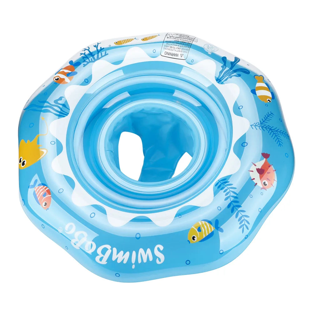 Swimbobo Cool Baby Float Ring Water Toy Kids PVC Inflatable Swimming Seat Rings for Summer Portable Blue Ocean Baby Float Ring