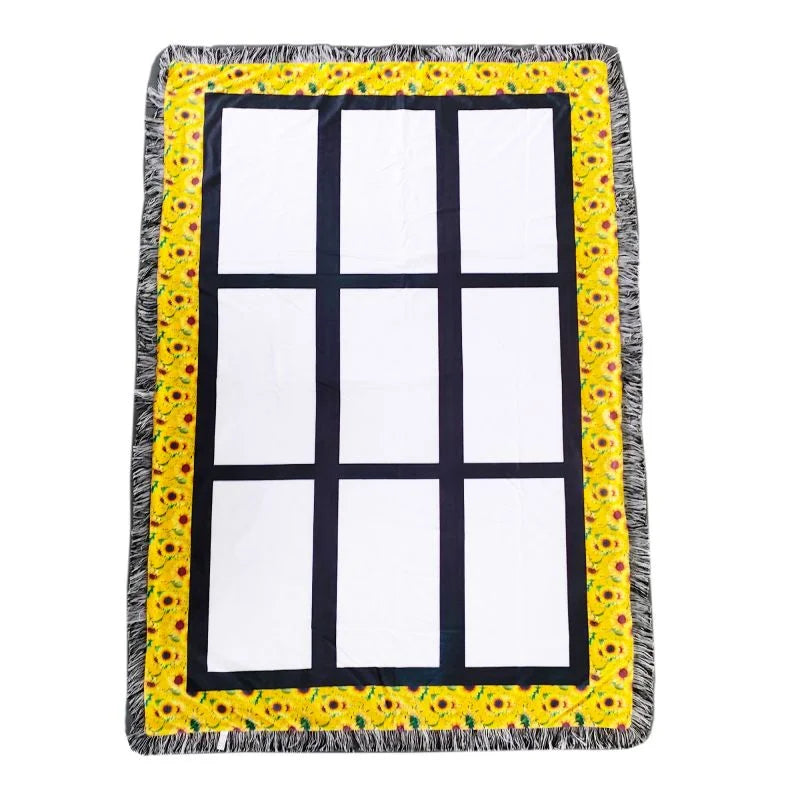 Qualisub Personalized Hot Selling 9 Panels Sunflower Blanket Sublimation Blanket Blanks DIY Design Blank Blanket in Stock