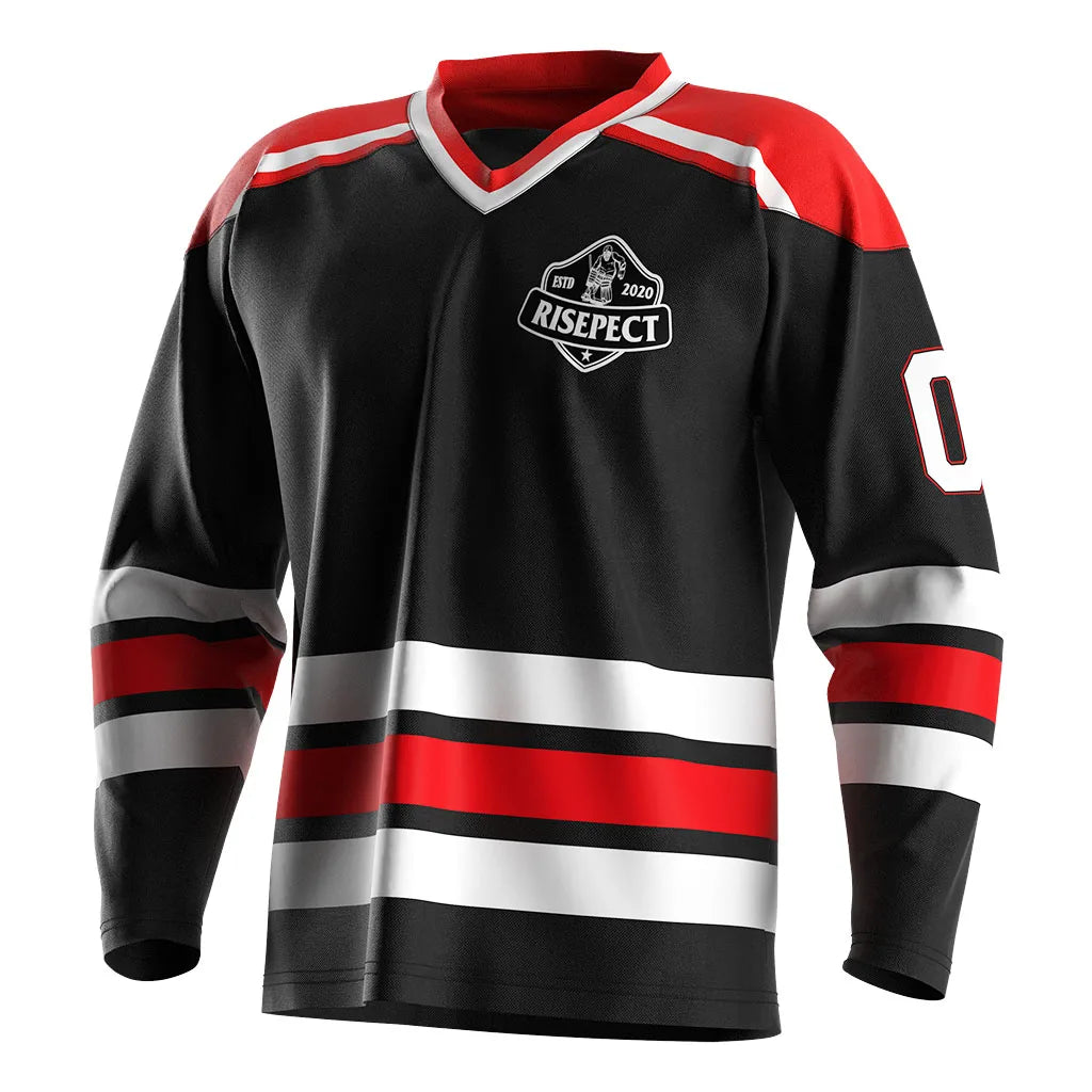 Fashion Men'S Embroidery Training Long Sleeve Oversized Sublimation Jerseys Uniform Ice Wear Hockey Jersey