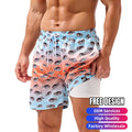 Quick Drying Plus Size Casual Summer Beachwear Polyester Board Shorts with Pockets Eco-Friendly Four-Way Stretch Swimming Trunks