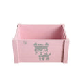Pink Wooden Tidy Storage Crate Rectangle Kitchen Vegetable Laundry Cloth Crate Desk Decorative Storage Organization