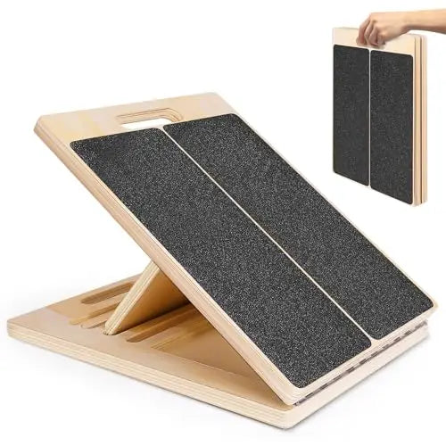 Portable Wooden Slant Board for Calf Stretching Squats Adjustable Incline Board for Knees Ankle Heel Feet Leg Step Platforms MegaBDM
