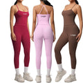 2 Pieces Fitness Sportswear Outfit Yoga Set for Women Wholesale Tank Top No Scrunch High Waist Legging Gym Yoga Set