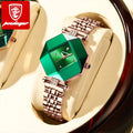 POEDAGAR Women Watch Luxury Green Quartz Ladies Watches Waterproof Stainless Stain Fashion Wrist Girlfriend Gift