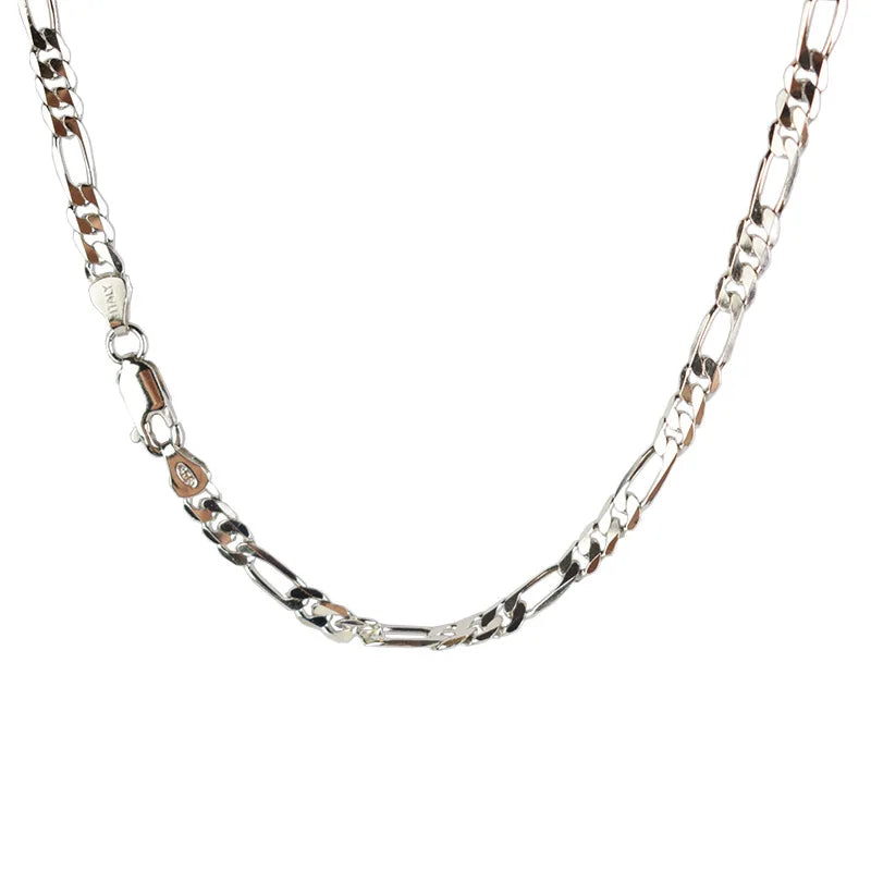 3mm 4mm 5mm 6mm Width Men's Chain Figaro Chain 925 Sterling Silver Chain Necklace