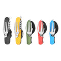 Hot Wholesale  Tableware for Outdoor Camping Picnic Travel Tableware 4 in 1 Multi-function Portable  Folding Cutlery Set