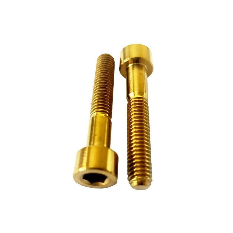 Factory Price of M6 Titanium Caps Head Bolt Titanium Allen Bolt in Golden PVD Color