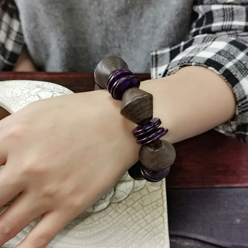 Wholesale Fashion Jewelry Natural Beaded Women's Bracelets Boho Wooden Beads Bracelets Handmade String Hand Accessories