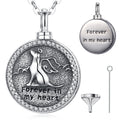 Trendy S925 Sterling Silver Keepsake Pendant Angel Dog Pets Cremation Urn Necklace with Zircon for Anniversaries