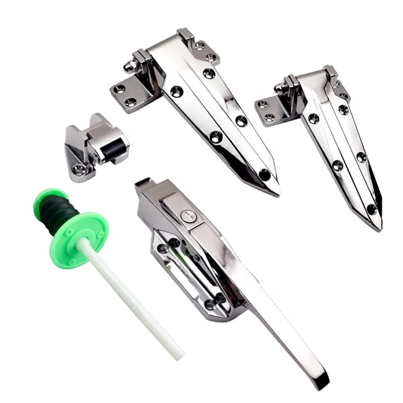 1178 1460 Zinc Alloy Industrial Cold Room Door Hardware Handle Hinges Lock Latch for Warehouse & Hotel Use