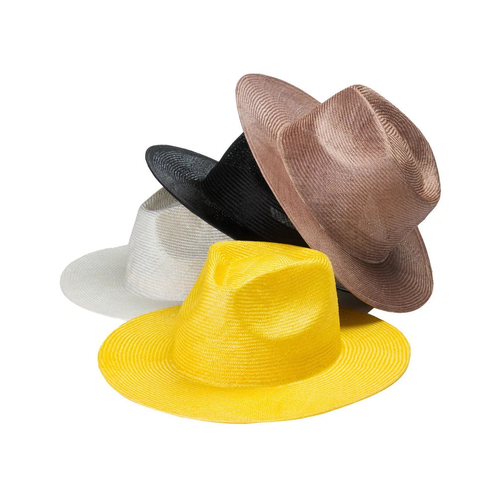 Custom Summer Fashion Fedora Sunhats Luxury Sombreros High Quality Natural Grass Women Men Colour Sisal Straw Hats