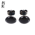 Pair of Stainless Steel Plain Black Plated Ear Studs Body Piercing Jewelry