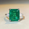 Fine 9 Carat Jewelry 5A Colored Cz Cubic Zircon Emerald Wholesale Price Wedding 925 Sterling Silver Zircon Engagement Rings