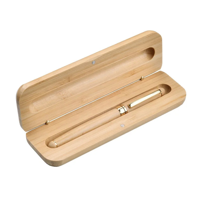 Wholesale Bamboo Signature Pen Pure Handmade Wooden Creative Gift Bamboo Pen Set Custom Logo