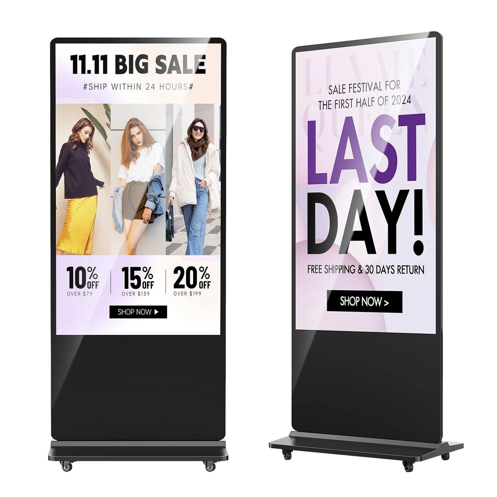 MWE Free Shipping 65inch Hd UltraThin Lcd Advertising Public Advertising Display Totem Touch Screen Indoor Digital Signage Kiosk