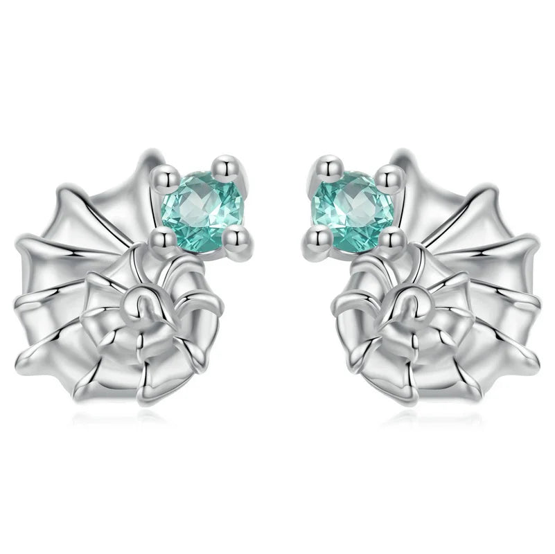 925 Sterling Silver Ocean Conch Stud Earrings for Women Girls Animal Theme Cute Jewelry Hypoallergenic Earrings