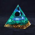 New Arrival 6cm Pentagram Magic Circle Malachite Pyramid Obsidian Sphere Energy Orgone Pyramid for Improve Career Luck