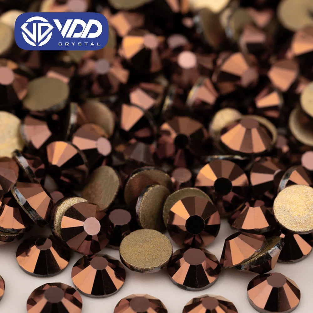 VDD 069 Rose Gold High Quality Glass Rhinestones Crystal Glod Back Flatback Strass Stones Nail Art DIY Crafts Decorations