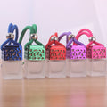 6ml Matte Transparent Glass Perfume Bottle with Wood Cover Sealed Square Threaded Automotive Air Freshener