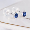 Wholesale Fashion Natural Blue Sapphire Gemstone Vintage Solid 18k Gold Jewelry Earrings for Women