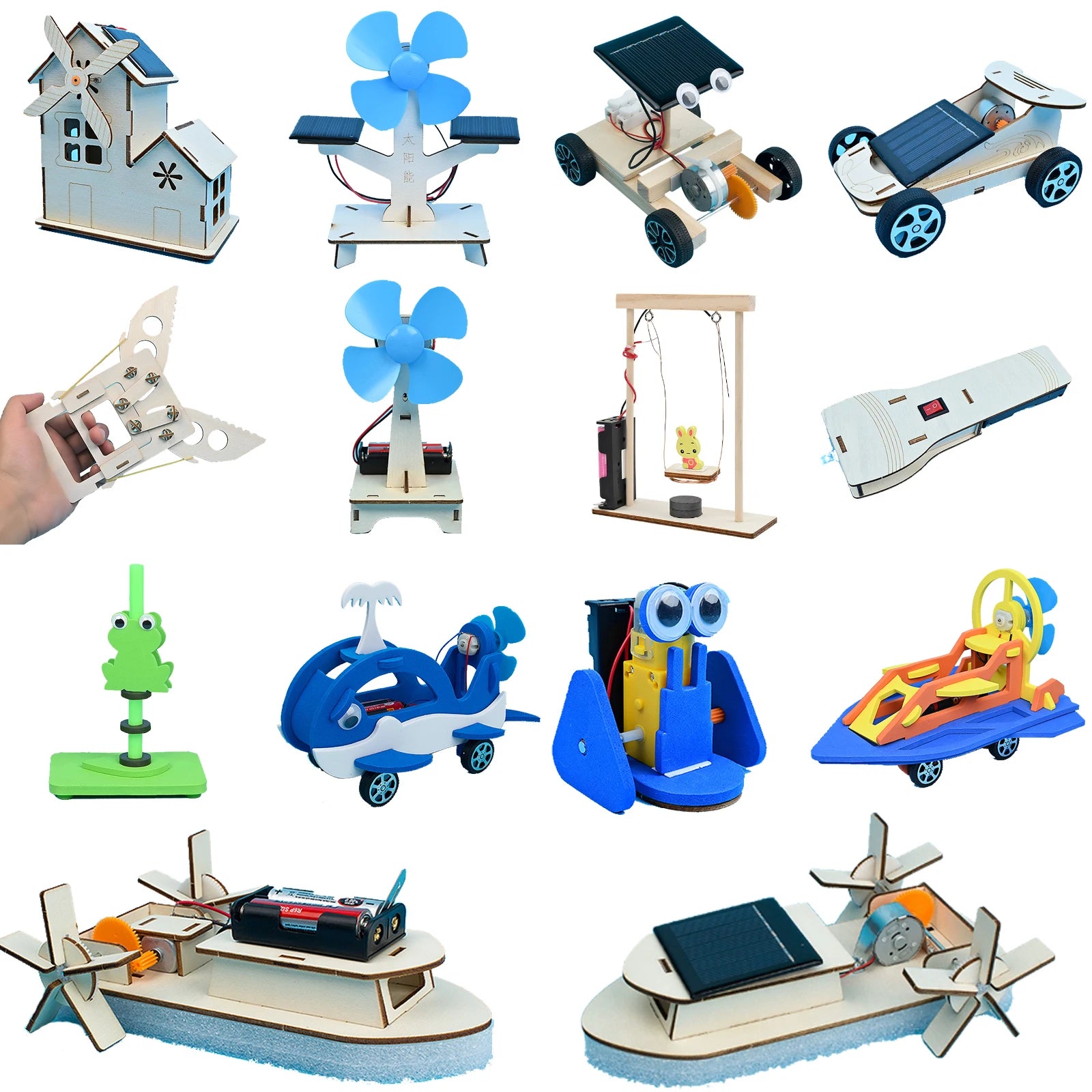 Wooden Simple DIY Kids STEM Toys Educational Science Sets with Experiments for Primary School Unisex