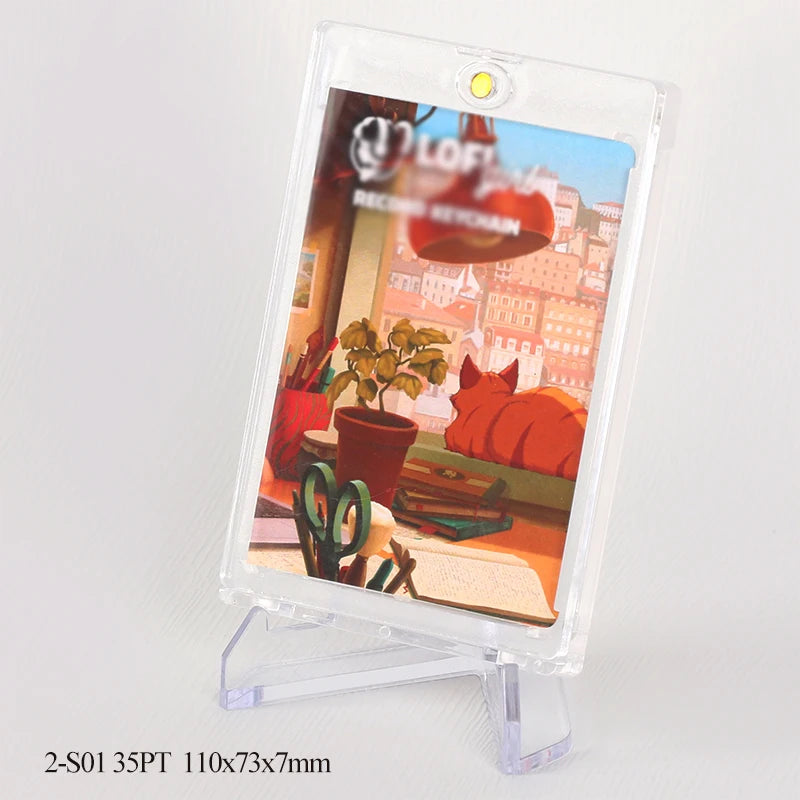 SUNSHING 35PT One Touch Magnetic Card Holder Sports Card Slab Semi Rigid Slab Display Holder for Graded Pokemon PSA Card Case