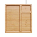 Single Wireless Charging Minimalist Valet Tray Bamboo Desk Nightstand Organizer Home Office Storage Center Kitchen Living Room