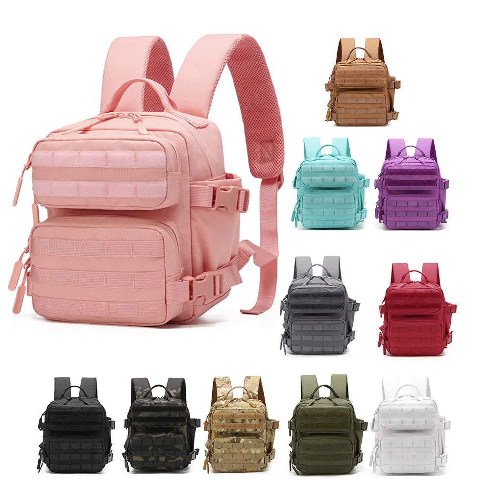 9L Mini Tactical Sports Backpack Fitness Fashion Commute Riding Travel Bag with Zipper Closure Lining Made of