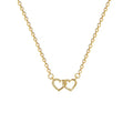 AA01120 Luxury Jewelry Small Heart Geometric Necklaces 18k Gold Plated Interlocking Diamond Heart Necklace