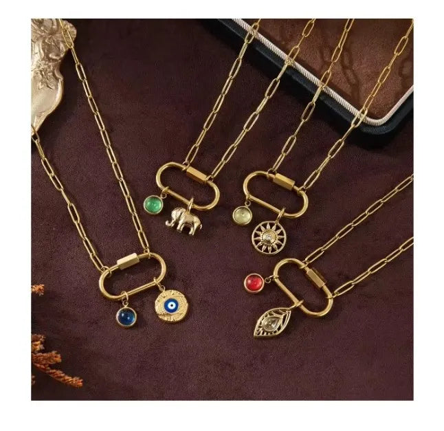 Fashion Charm Necklace for Her DIY Birthstone Charm Lock Necklace Personalized Jewelry Gift for Women