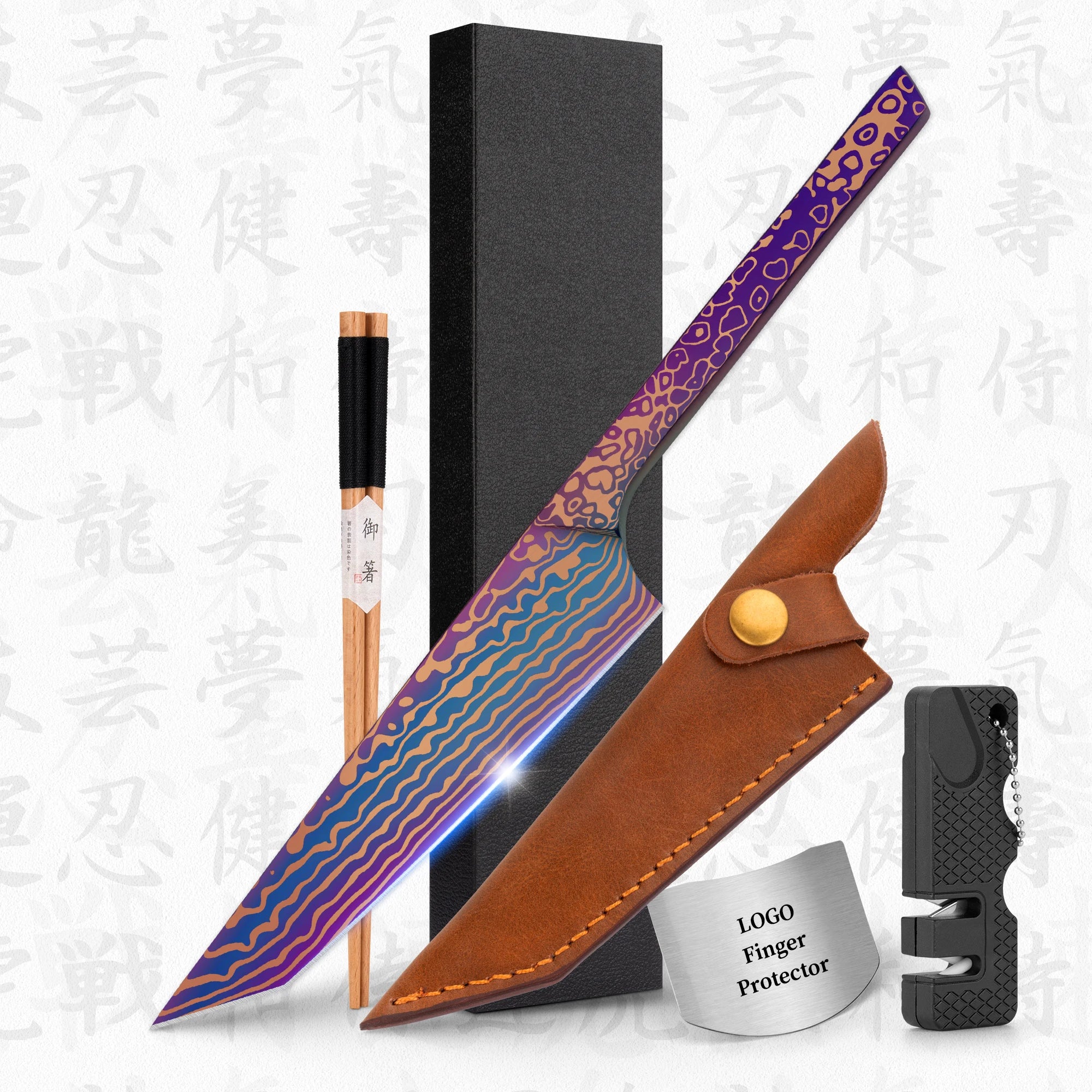 10% Off Custom Logo Vacuum Baking 67 Layers VG10 Full-Tang 5 Inch Timascus Handmade Steak Knives Sale with Sheath