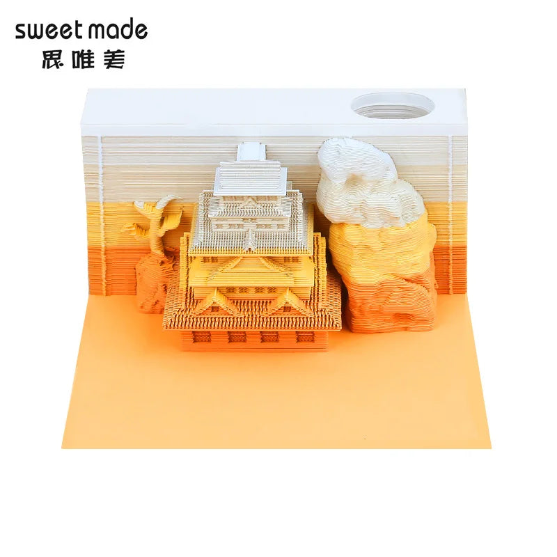 Custom Sticky Note 3D Paper Memo Pad Cube Memo Pad Holder Decoration Office Gift Kids Scratch Pad With Box