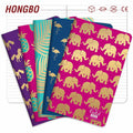 Hot Selling Meta Notebook Journal 5 by 8 Inches Lined Memo Book with Gold Foil Patterns Thread Sewing Binding