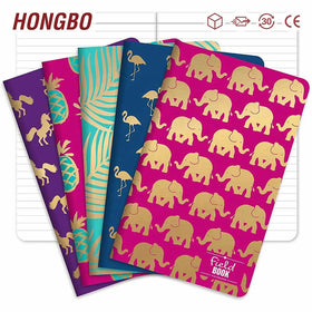 Hot Selling Meta Notebook Journal 5 by 8 Inches Lined Memo Book with Gold Foil Patterns Thread Sewing Binding