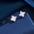 Jiangyuan 5A Created Sapphire Cubic Zirconia Diamond Earring 925 Sterling Silver Luxury Stud Earrings Fine Jewelry