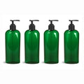 2oz 4oz 8oz 60ml 120ml 250ml Cosmo Oval Plastic Pump Bottles Green Bottle With Black Pump Lotion Dispenser