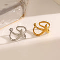 18K Yellow Gold Silver Plated Adjustable Open Ring New Designer Hammer Sea Star Statement Ring for Unisex Parties Anniversaries